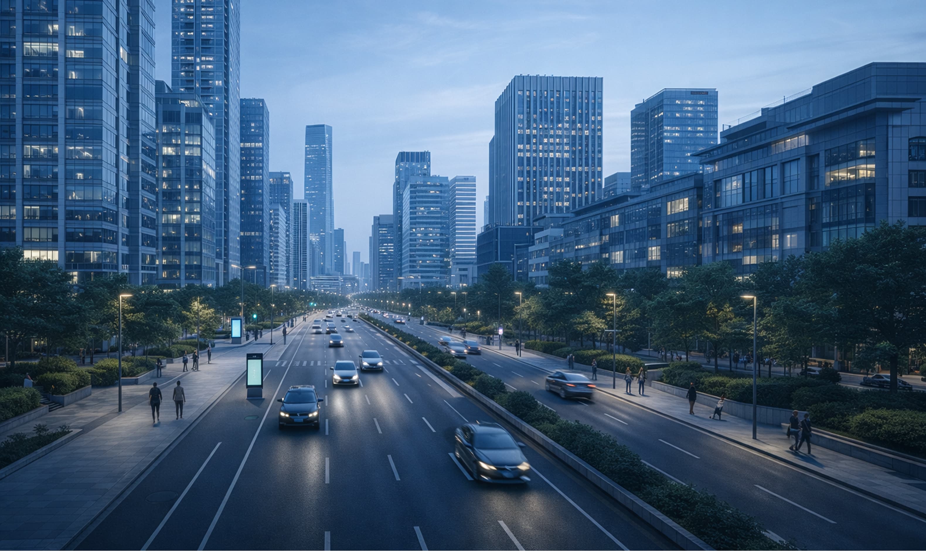 Cidade conectada por tecnologia e inteligência