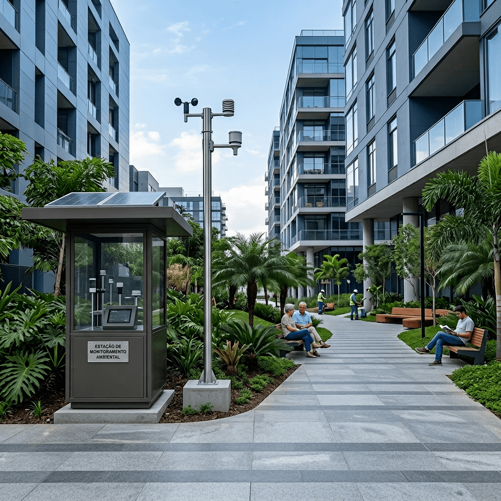 Cidade conectada por tecnologia e inteligência